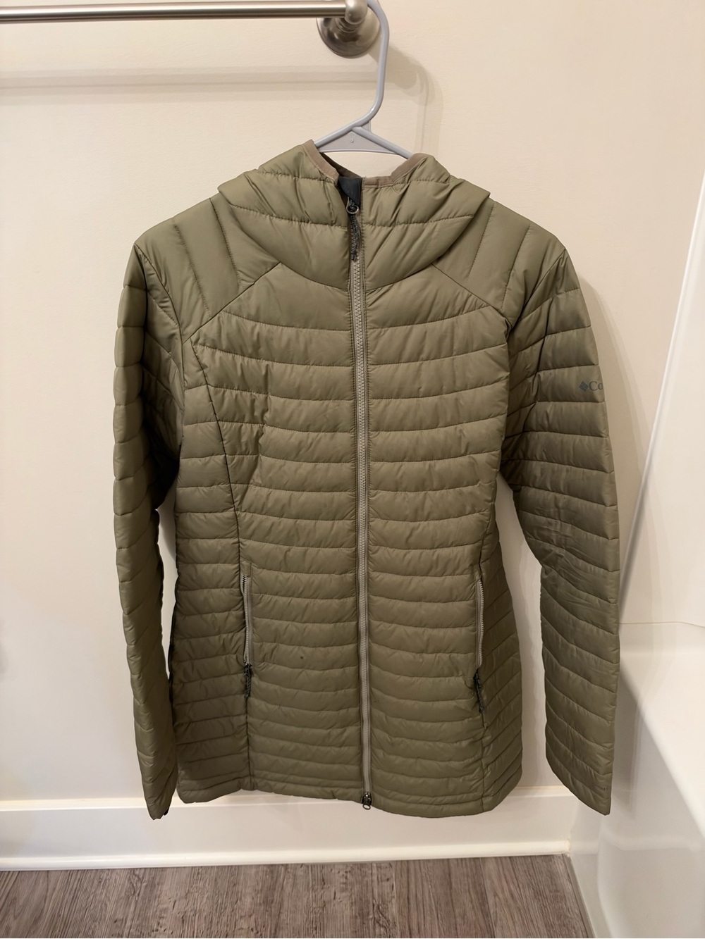 Columbia Olive Packable Hooded Puffer Jacket